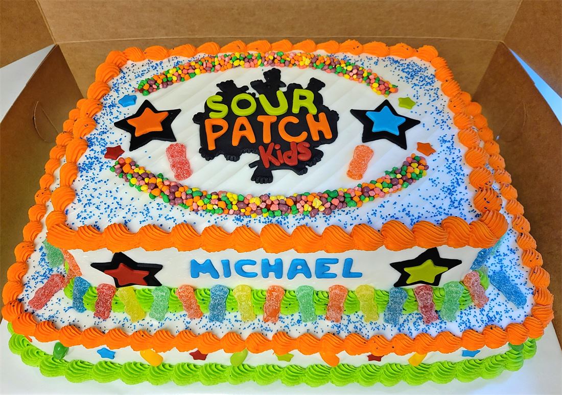 Pumpkin patch themed sheet cake for Michael